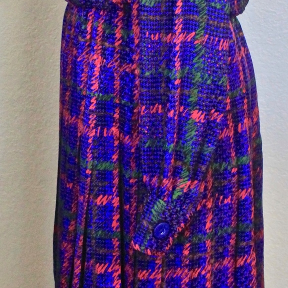 "GIVENCHY NOUVELLE BOUTIQUE" DRESS & SCARF SILK VINTAGE 1980’s IMAGNINES PLAID - Picture 8 of 8